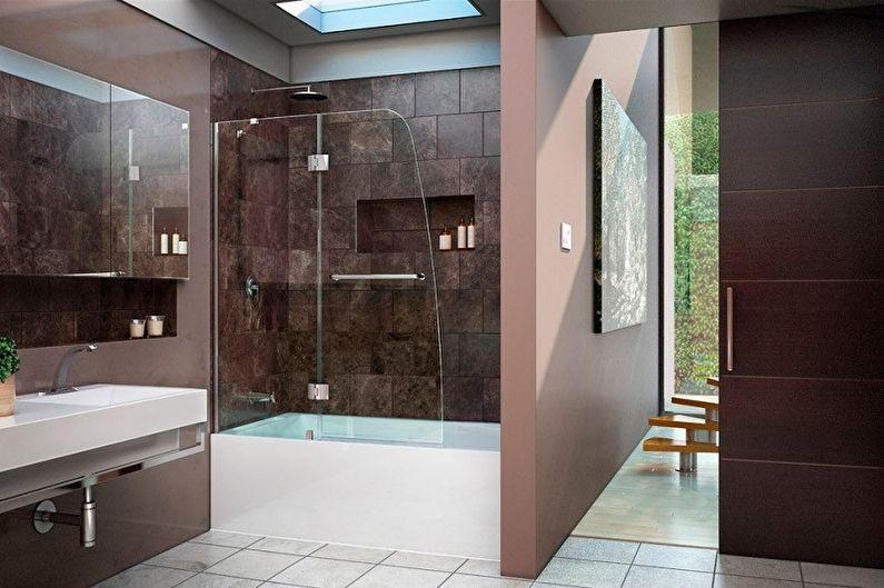 Виды стеклянных шторок для ванной комнаты - Распашные шторки