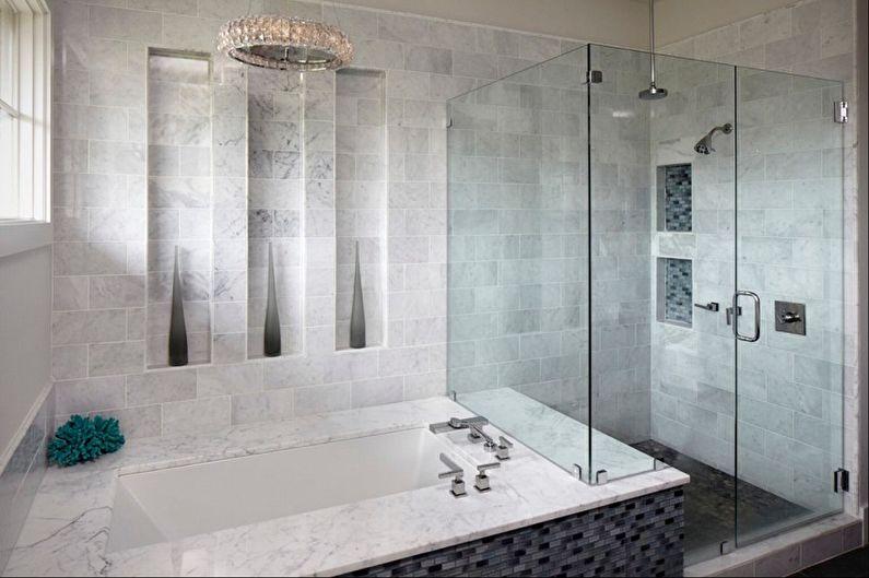 Виды стеклянных шторок для ванной комнаты - Распашные шторки