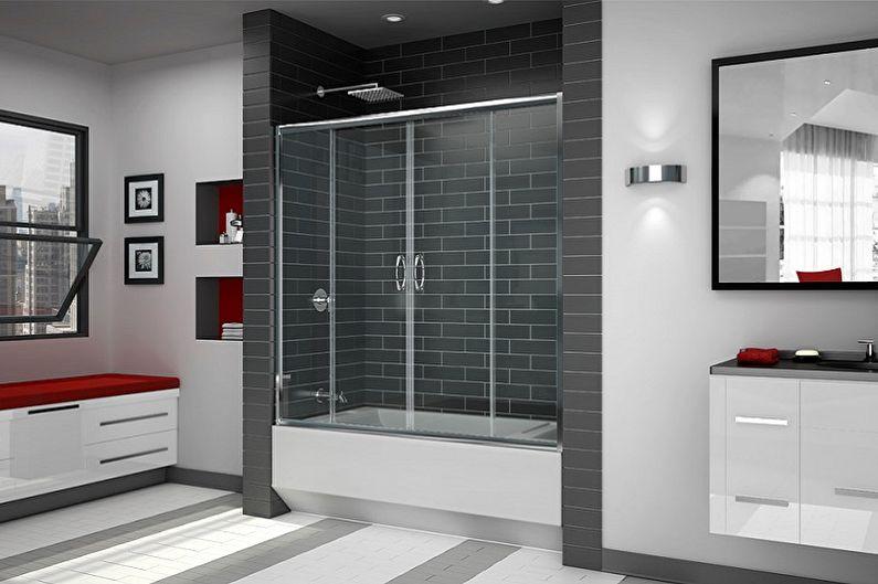 Виды стеклянных шторок для ванной комнаты - Раздвижные шторки