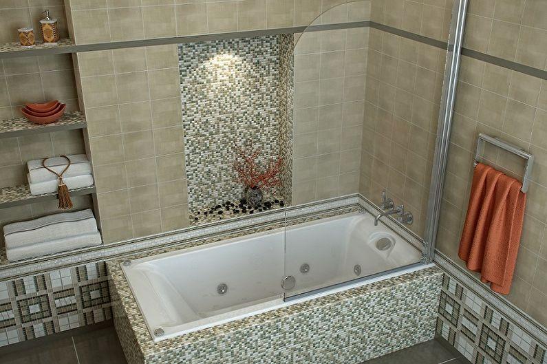 Виды стеклянных шторок для ванной комнаты - Статичные шторки