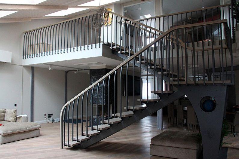 Дизайн перил для лестниц - Лофт