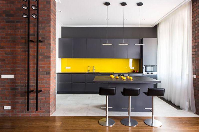 Желтые стеновые панели для кухни