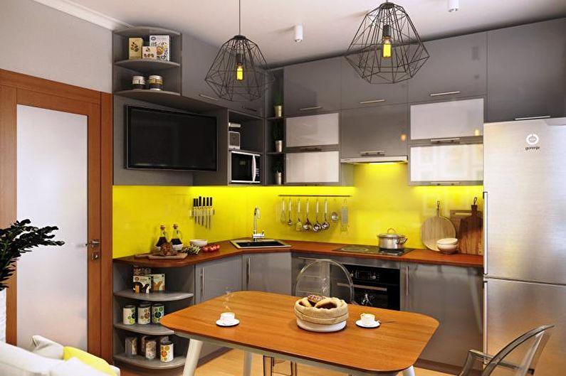 Желтые стеновые панели для кухни