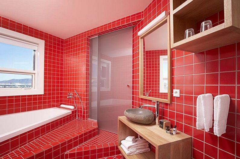 С какими цветами сочетается красный - Дизайн ванной комнаты