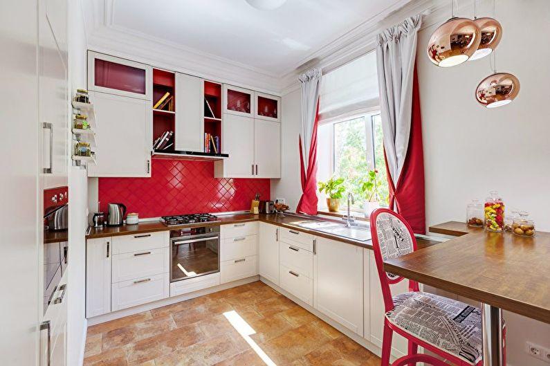 Красная кухня 11 кв.м. - Дизайн интерьера