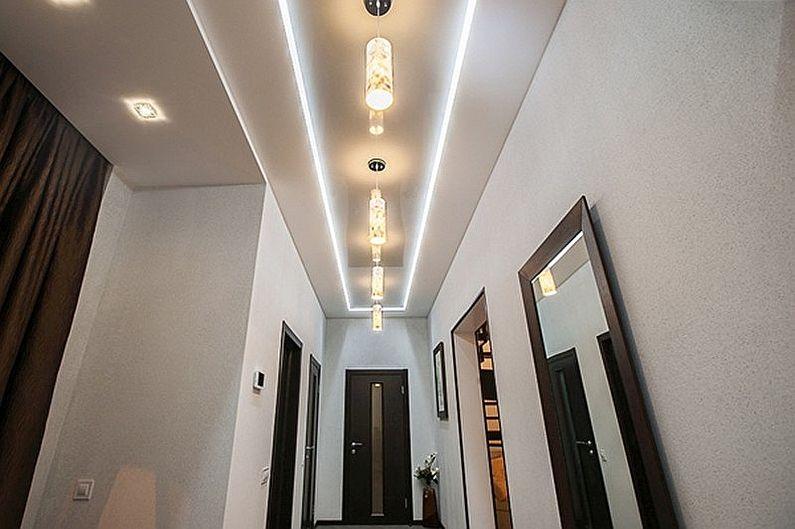 Потолок из гипсокартона в прихожей - Освещение и подсветка