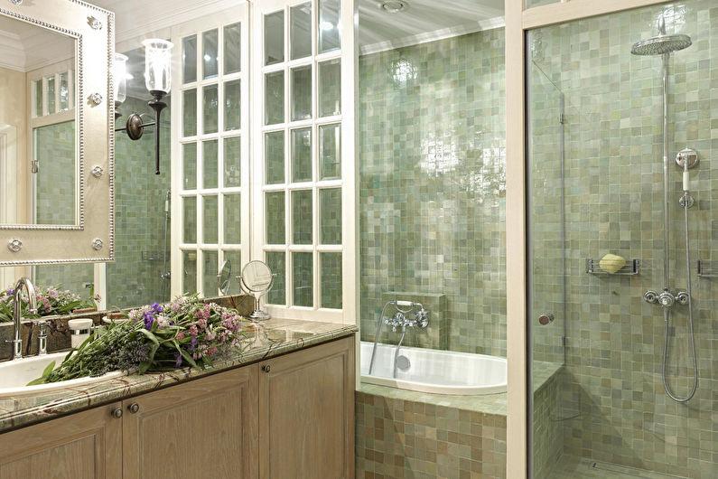 Дизайн интерьера ванной комнаты в стиле неоклассика - фото