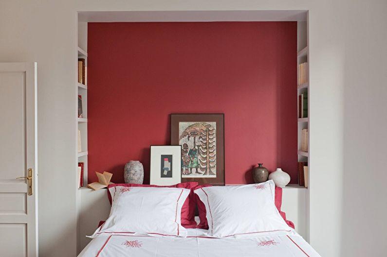 Красная спальня 10 кв.м.- Дизайн интерьера