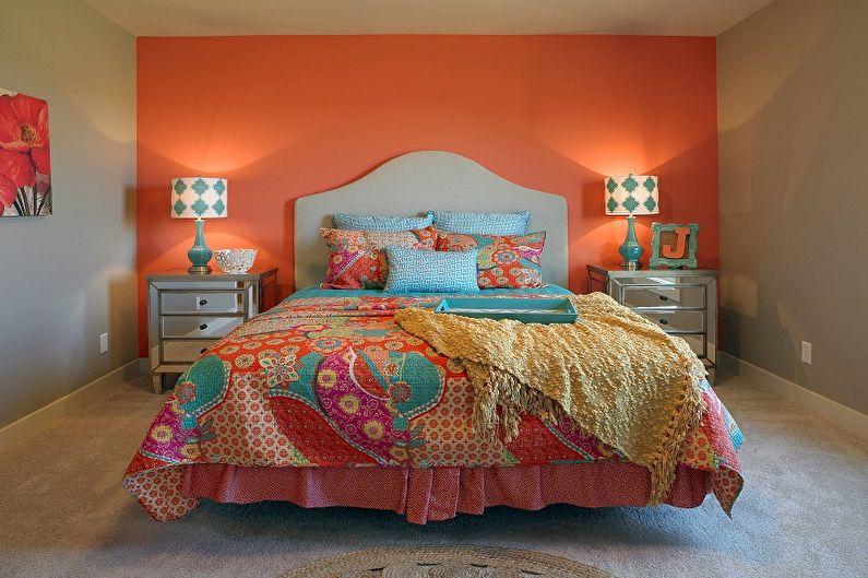 Оранжевая спальня 10 кв.м. - Дизайн интерьера