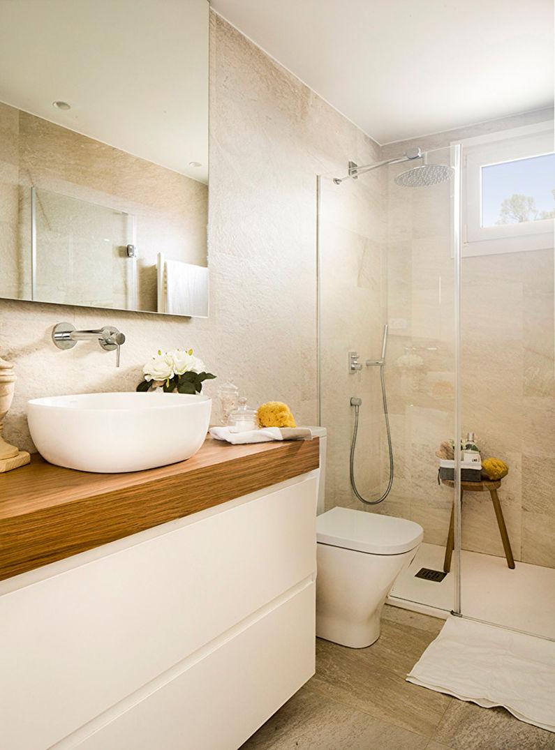 Дизайн интерьера ванной комнаты в стиле шебби-шик - фото