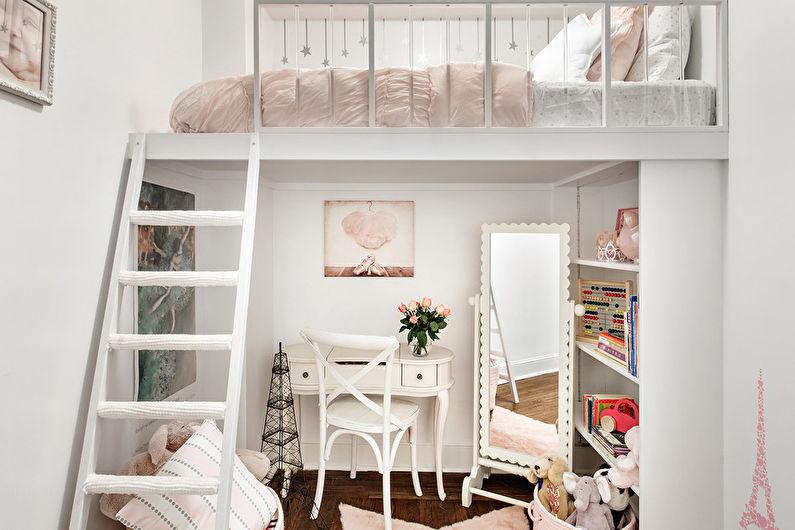 Дизайн интерьера детской комнаты в стиле шебби-шик - фото