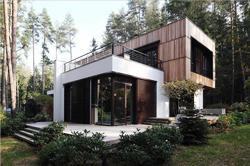 Современные проекты двухэтажных домов - Двухэтажный дом с плоской крышей