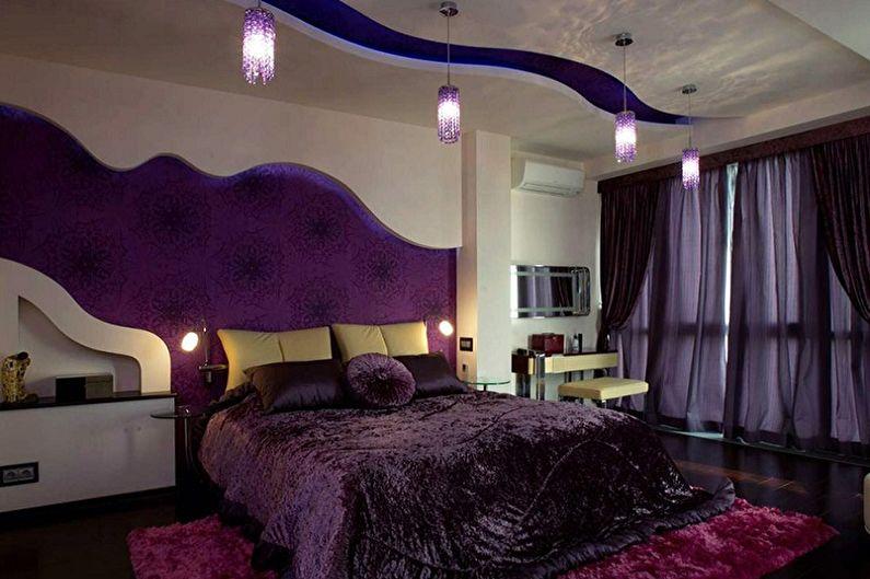 С какими цветами сочетается фиолетовый - Дизайн спальни