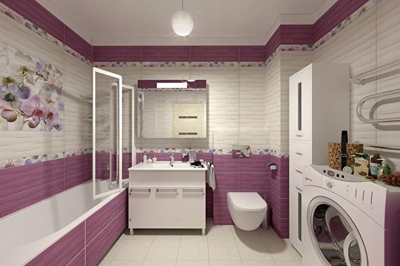 С какими цветами сочетается фиолетовый - Дизайн ванной комнаты