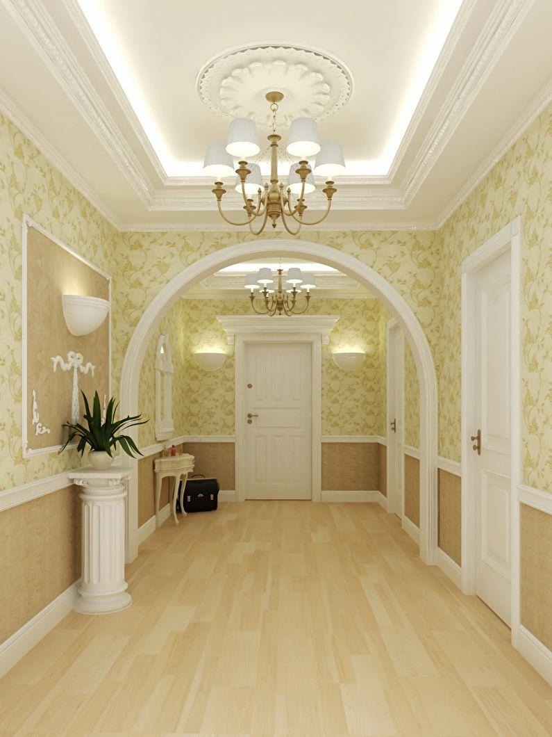 Арка из гипсокартона в коридоре - классический стиль, дизайн