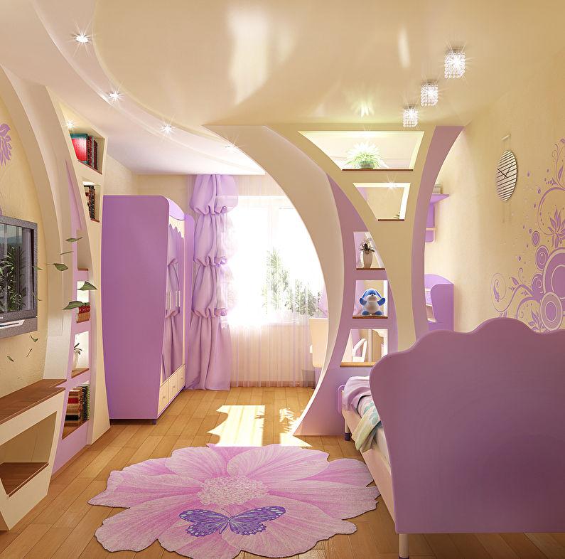 Арка из гипсокартона в детской комнате - дизайн