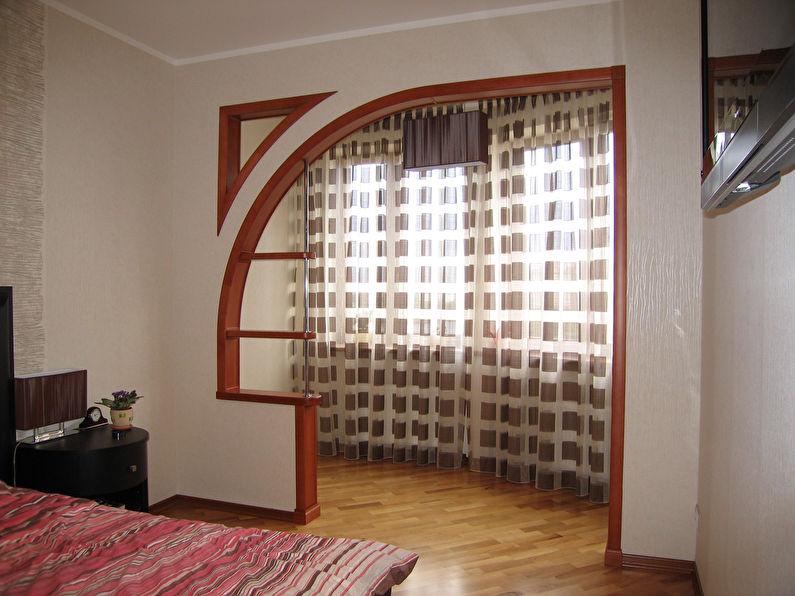 Фигурная арка из гипсокартона в спальне - дизайн