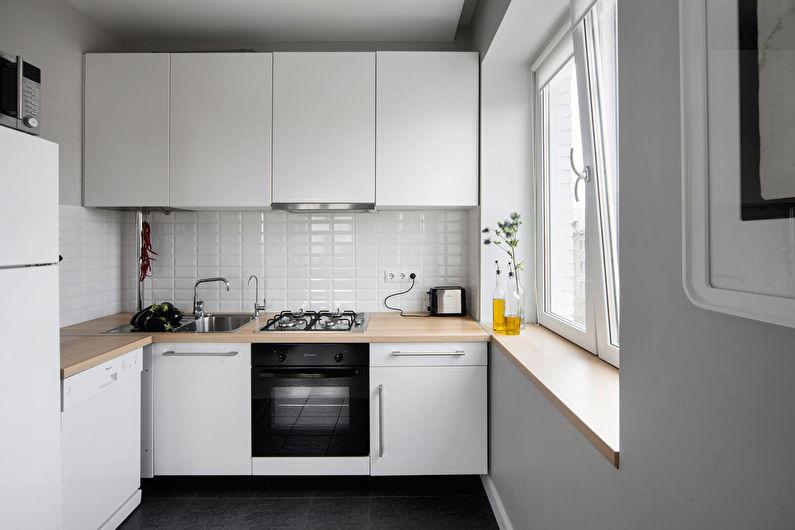 Белая кухня в хрущевке - дизайн интерьера