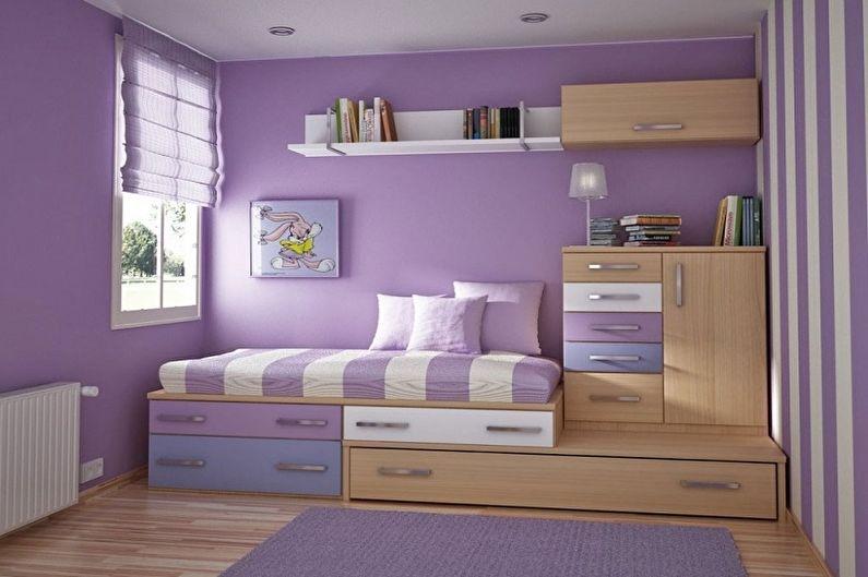 Сиреневый цвет в интерьере детской комнаты - Дизайн фото