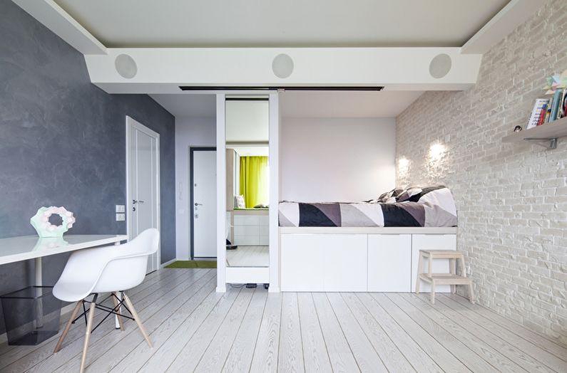 Дизайн спальни в скандинавском стиле - Отделка стен
