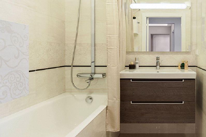 Белая ванная комната 3 кв.м. - Дизайн интерьера