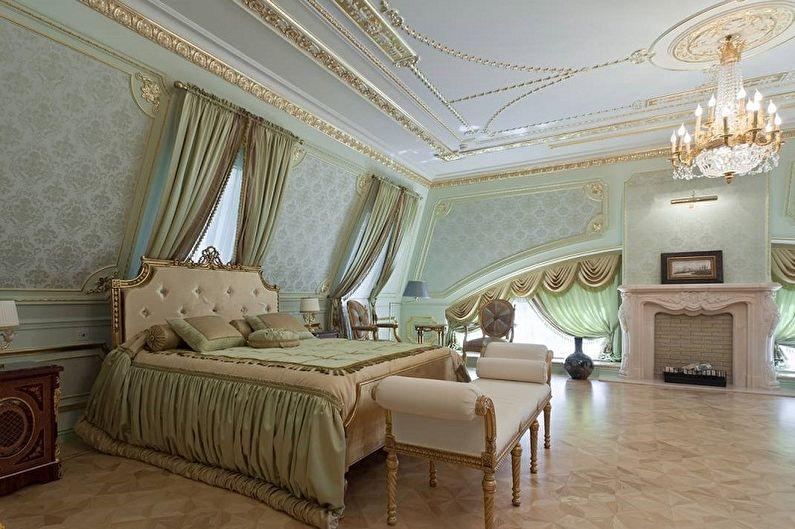 Спальня на мансарде в классическом стиле - Дизайн интерьера