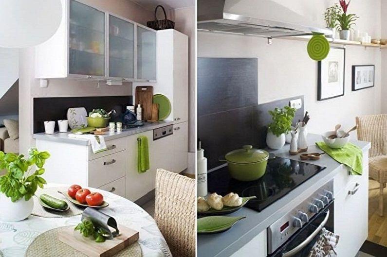 Дизайн бело-зеленой кухни - Особенности цветовой комбинации