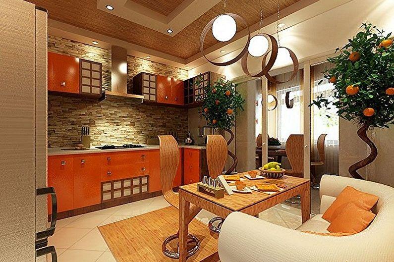 Дизайн интерьера кухни в японском стиле - фото