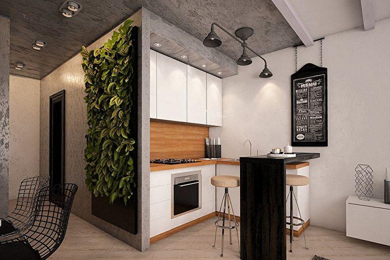 Дизайн интерьера кухни в стиле лофт - фото