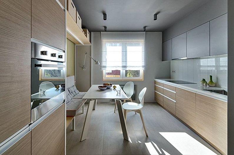 Бежевая кухня в стиле минимализм - Дизайн интерьера