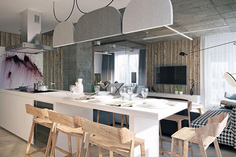 Дизайн кухни-гостиной, Gradient, квартира в Киеве - фото 4