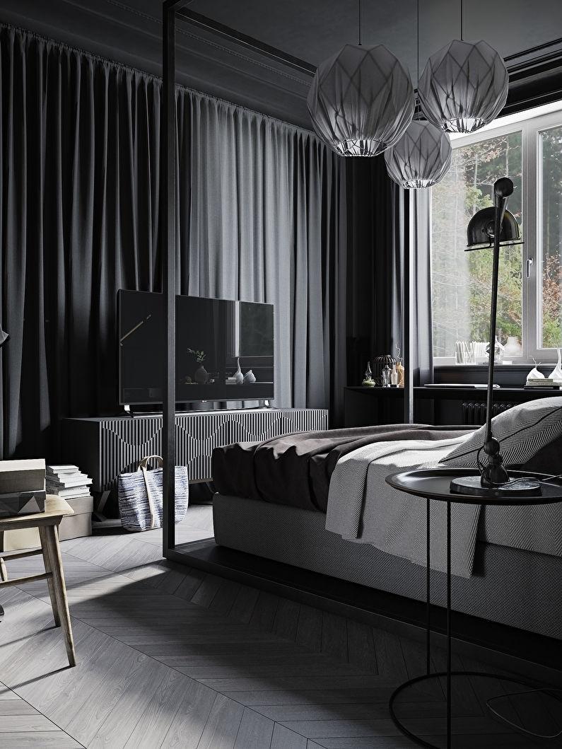 Дизайн спальни от Дениса Красикова. Проект: Modern industrial apartment