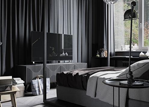 Дизайн спальни от Дениса Красикова. Проект: Modern industrial apartment