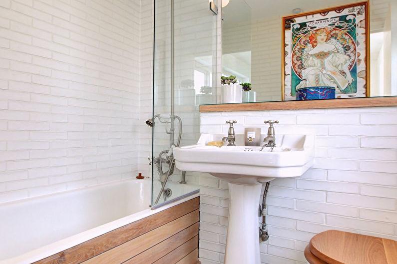 Дизайн интерьера маленькой ванной комнаты в скандинавском стиле