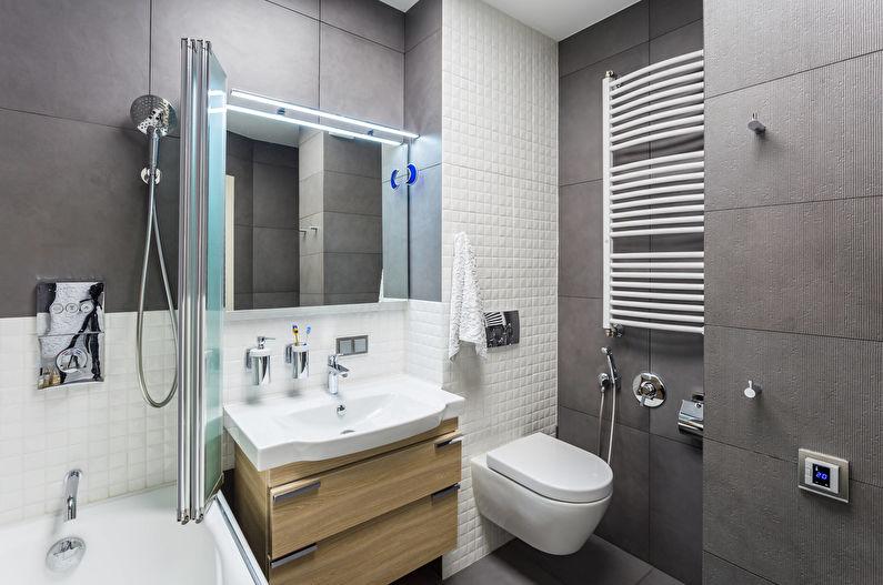Дизайн интерьера маленькой ванной комнаты в современном стиле