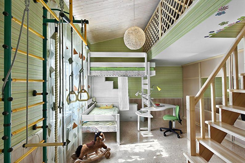 Фисташковый цвет в интерьере детской комнаты - Дизайн фото